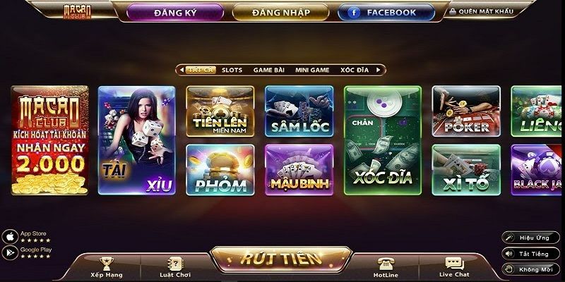 Một số những dịch vụ nổi bật tại game bài Ma Cao 